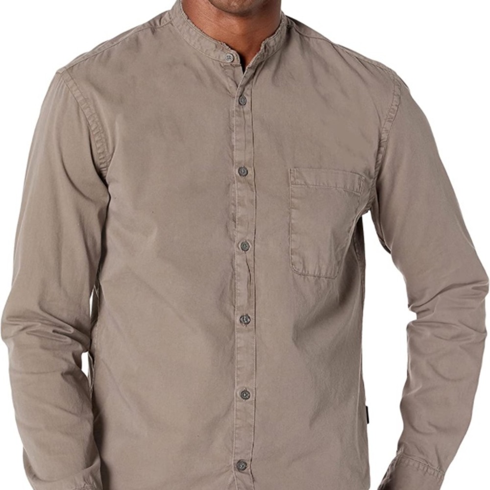 (1777) John Varvatos Star USA Men's Bryce Ls Sport, Button Front Shirt with Raw